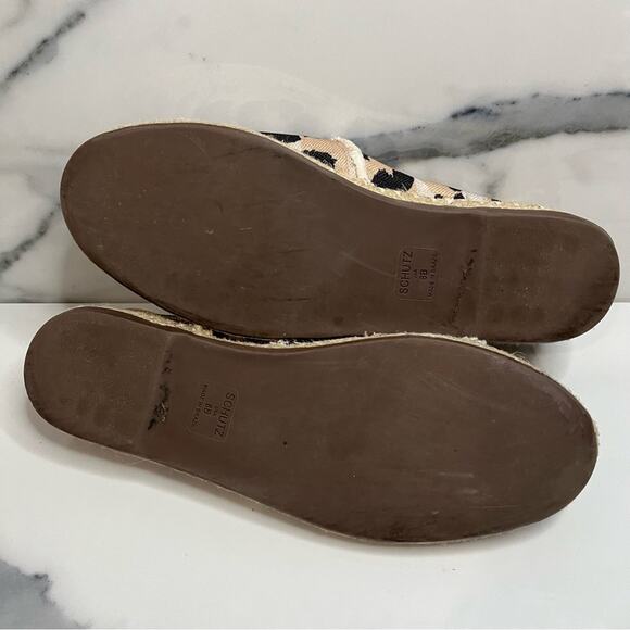 Schutz | Women's Black Brown Leopard Print Beachy Espadrilles Slip-ons Sz 8 - Picture 6 of 6
